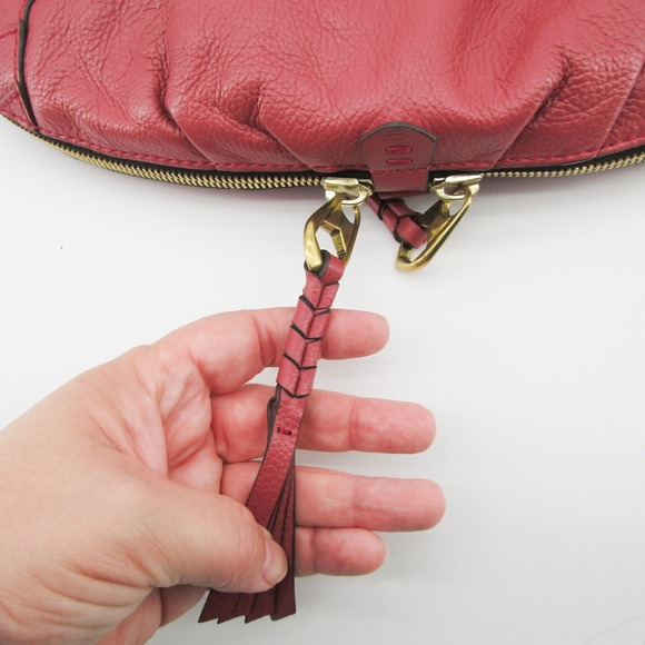 Oryany Leather Hobo Shoulder Bag Tassel Pink Convertible Crossbody Large - Picture 12 of 12